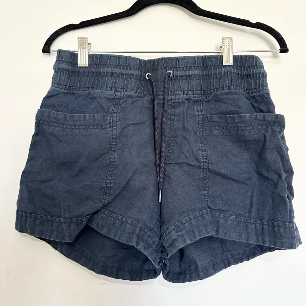 Athleta linen shirts navy blue Women's Blue Casual Shorts size 4 cabo shorts 4”
